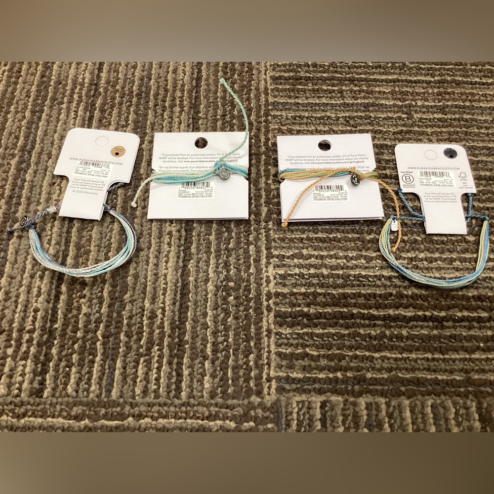 Pura Vida Charity Bracelets Set of 4 NEW - Picture 2 of 6